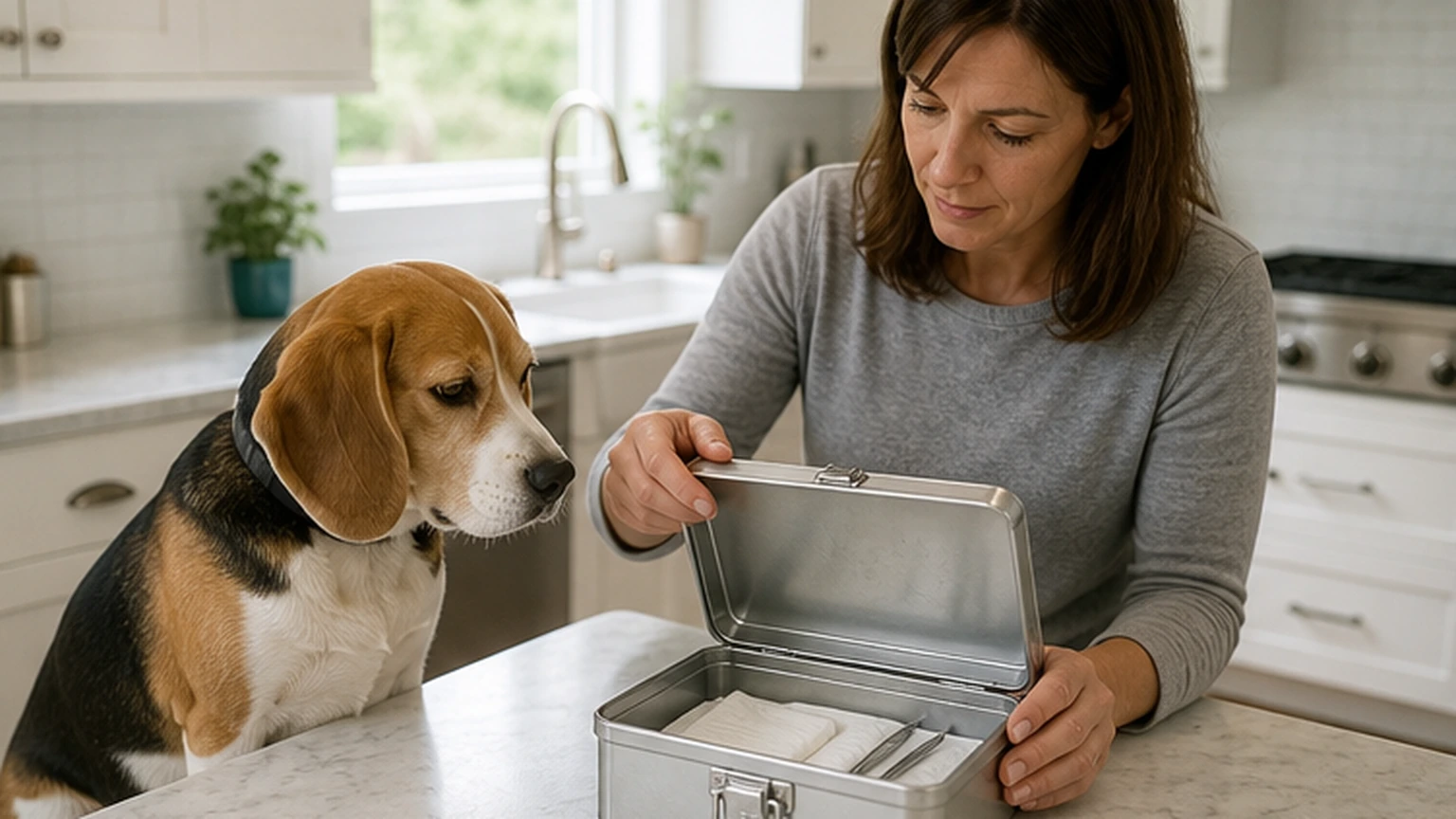 Contexte pour préparer une trousse de premiers soins pour animaux